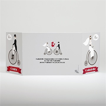 Faire-part mariage vélo vintage photo - Dos du faire-part