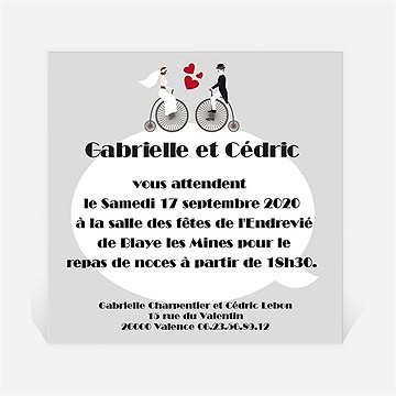 Carton d'invitation mariage vélo vintage photo