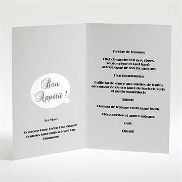 Menu mariage vélo vintage photo - Intérieur du menu