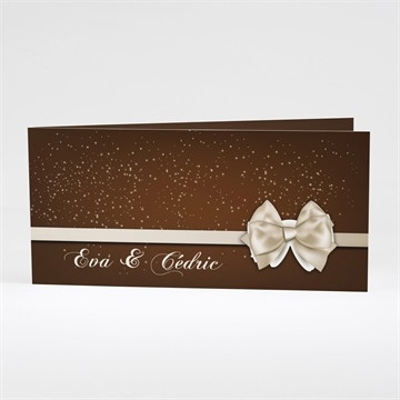 Faire-part mariage marron et doré