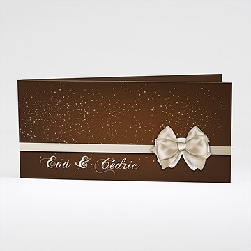 Faire-part mariage marron et doré