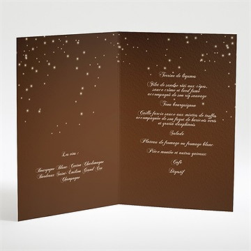 Menu mariage marron et doré - Intérieur du menu
