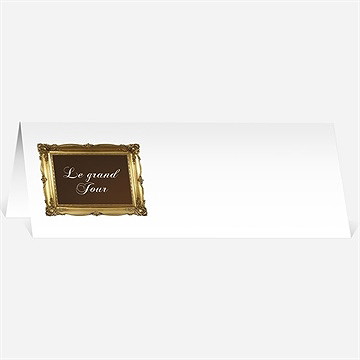 Marque-place mariage marron et doré