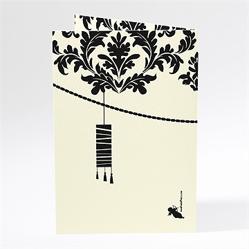 Menu mariage oiseaux à l'encre de chine - Dos du menu