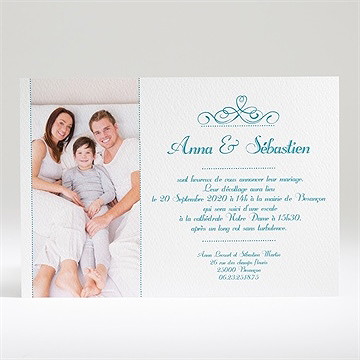 Faire-part mariage invitation avec photo original - Dos du faire-part