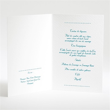 Menu mariage invitation avec photo original - Intérieur du menu