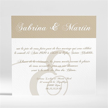 Faire-part mariage tendance et photos - Dos du faire-part