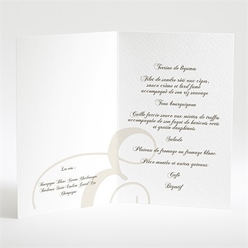 Menu mariage tendance et photos - Intérieur du menu