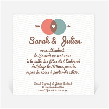Carton d'invitation mariage a la croisée des chemins