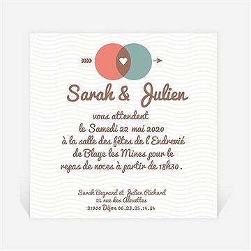 Carton d'invitation mariage a la croisée des chemins
