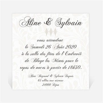 Carton d'invitation mariage beige vintage photo