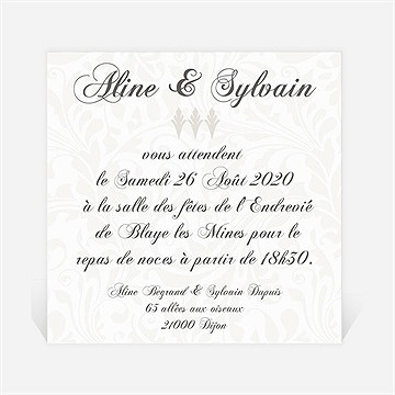 Carton d'invitation mariage beige vintage photo