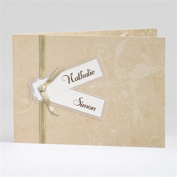 Faire-part mariage imitation original beige