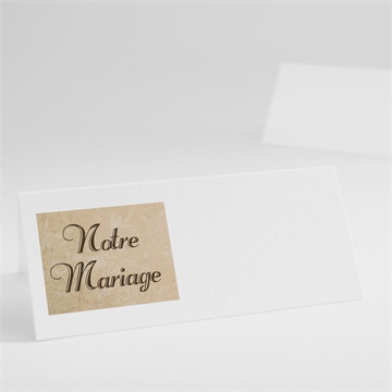 Marque-place mariage imitation original beige