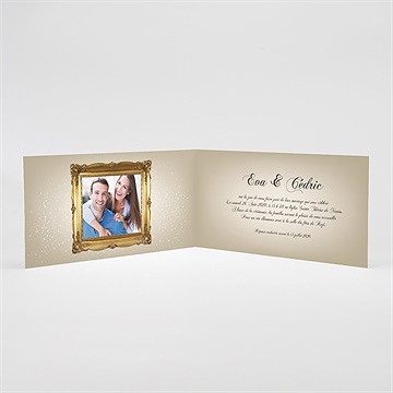 Faire-part mariage petit noeud doré - Intérieur du faire-part