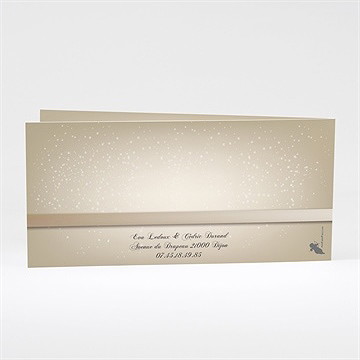 Faire-part mariage petit noeud doré - Dos du faire-part