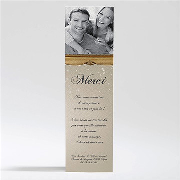 Remerciement mariage petit noeud doré