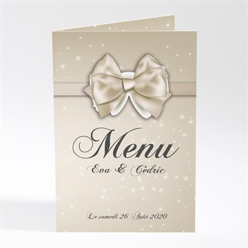 Menu mariage petit noeud doré