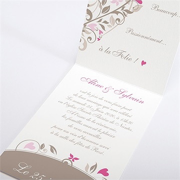 Faire-part mariage coeur arabesque - Intérieur du faire-part