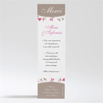 Remerciement mariage coeur arabesque