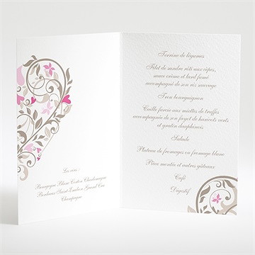 Menu mariage coeur arabesque - Intérieur du menu