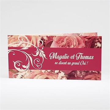 Faire-part mariage fleurs romantiques