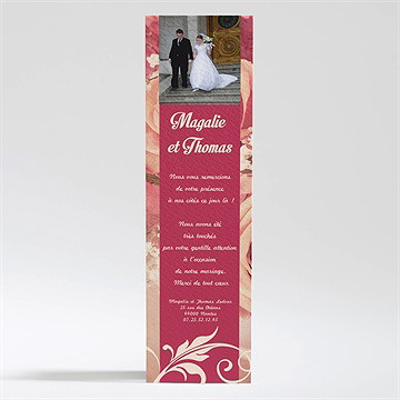 Remerciement mariage fleurs romantiques