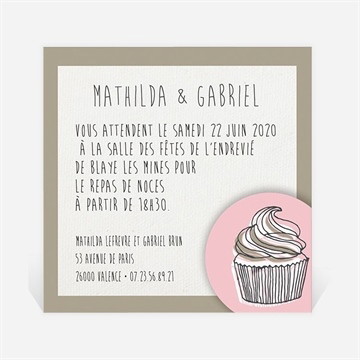Carton d'invitation mariage classique recto verso
