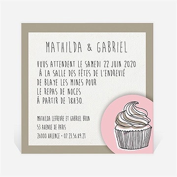 Carton d'invitation mariage classique recto verso