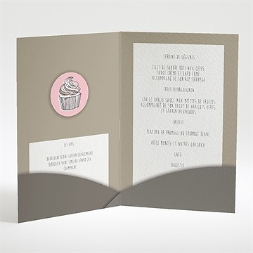 Menu mariage classique recto verso - Intérieur du menu