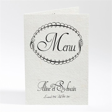 Menu mariage plume noire