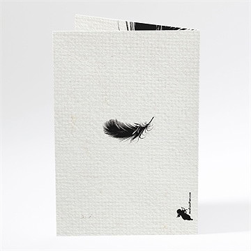 Menu mariage plume noire - Dos du menu