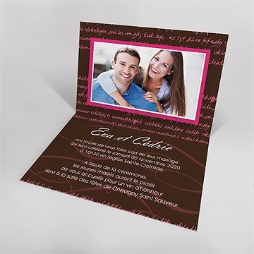 Faire-part mariage symboles d'amour - Faire-part ouvert