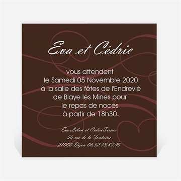Carton d'invitation mariage symboles d'amour