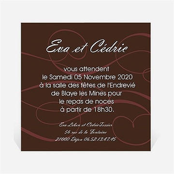 Carton d'invitation mariage symboles d'amour
