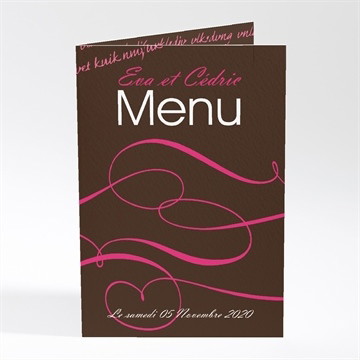 Menu mariage symboles d'amour