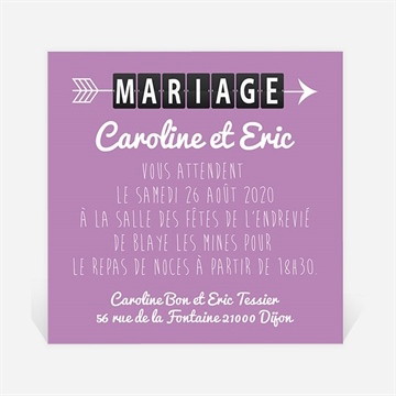 Carton d'invitation mariage destination mariage