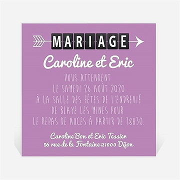 Carton d'invitation mariage destination mariage