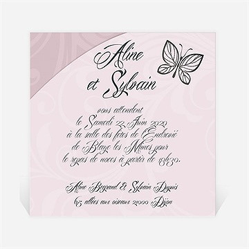 Carton d'invitation mariage douceur et romantisme