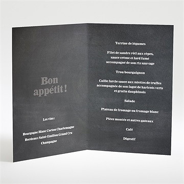 Menu mariage belle ardoise mariage - Intérieur du menu