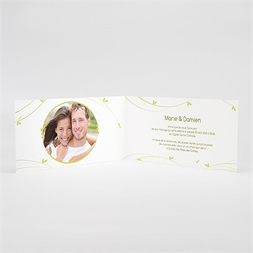 Faire-part mariage moderne et printanier - Intérieur du faire-part