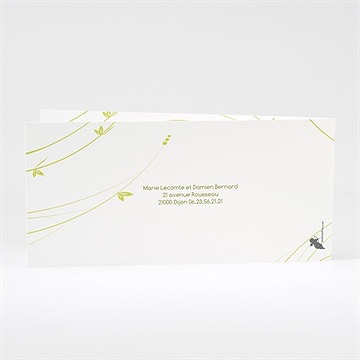 Faire-part mariage moderne et printanier - Dos du faire-part