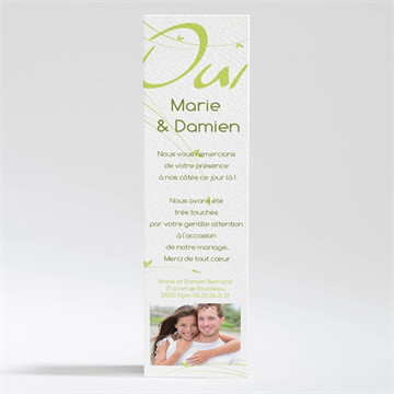 Remerciement mariage moderne et printanier