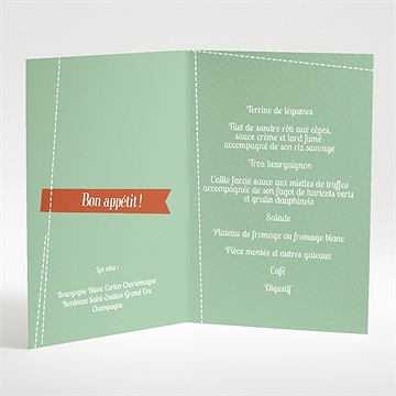 Menu mariage fantaisie et joie d'annoncer ! - Intérieur du menu