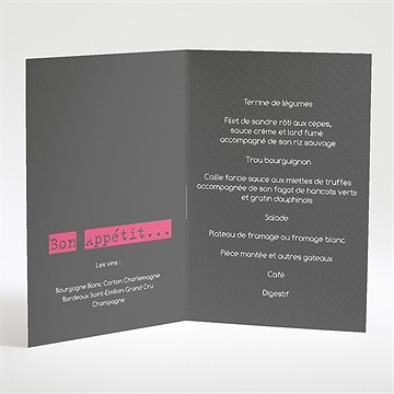 Menu mariage notre petite annonce - Intérieur du menu