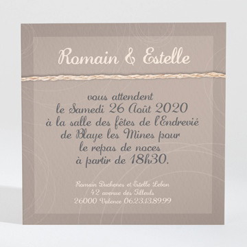 Carton d'invitation mariage le duo