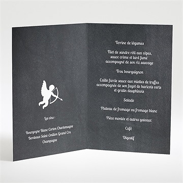 Menu mariage ardoise photo vintage - Intérieur du menu