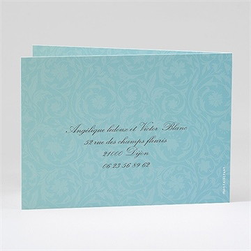 Faire-part mariage Papillon bleu - Dos du faire-part
