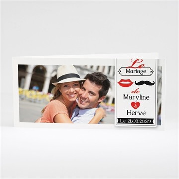 Faire-part mariage humouristique tendance photo