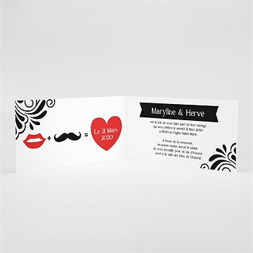 Faire-part mariage humouristique tendance photo - Intérieur du faire-part